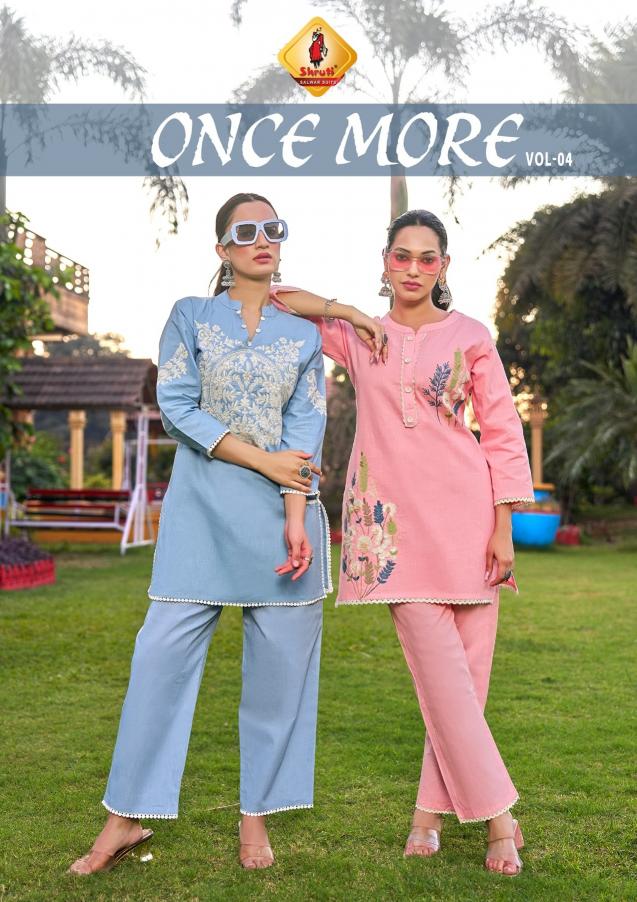 shruti once more vol 4 soft cotton lien co ord set 