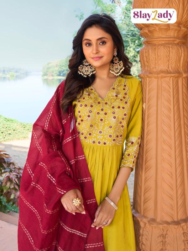 slay zady abira roman simmar readymade classic ghera suit for womens 