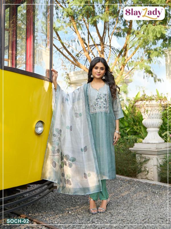 slay zady presents soch silk readymade unique design suit for ladies 