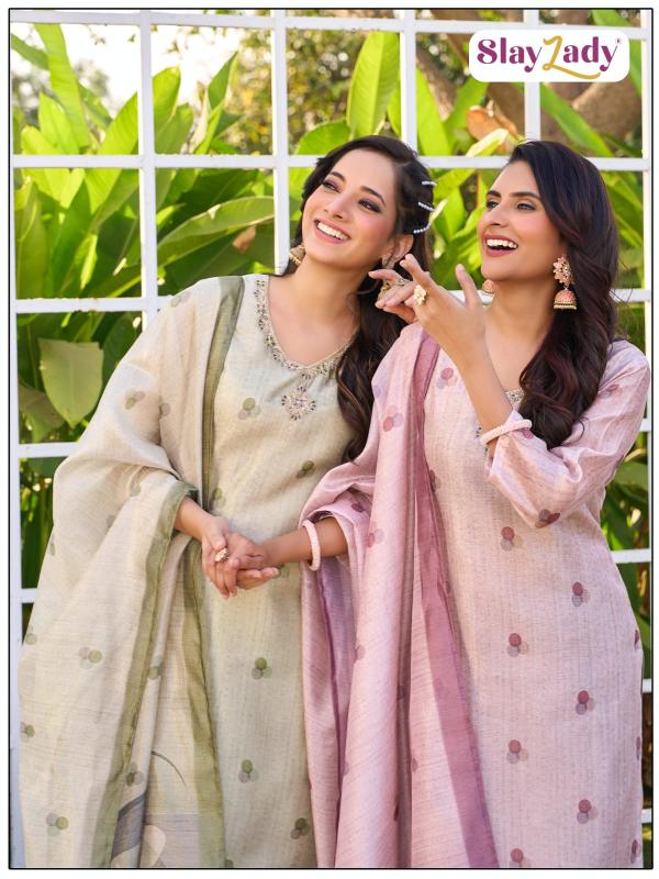 slay zady rangat silk readymade fashionable 3pcs dress