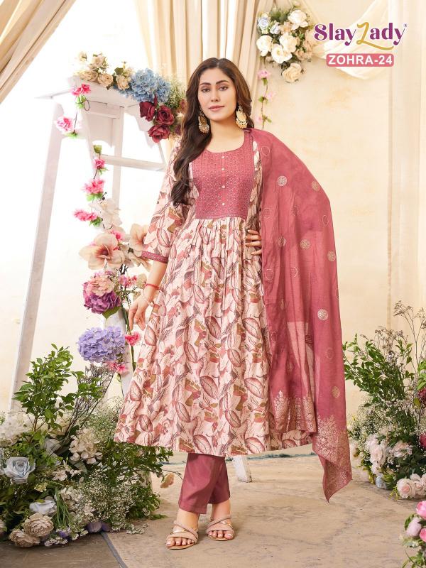 slay zady zohra vertican print readymade daily wear 3pcs combo dress
