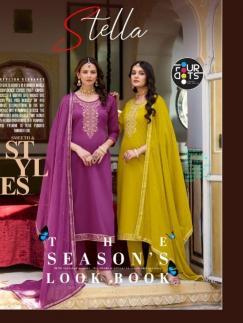 stella by fourdots jam cotton attractive look unstitch 3pcs dress