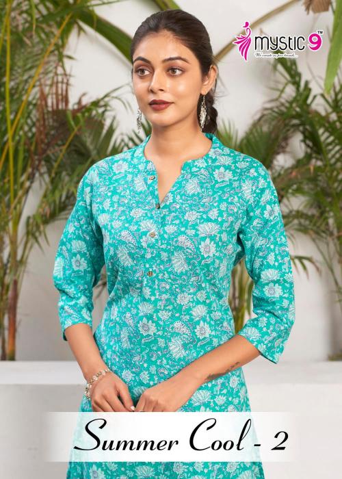summer cool vol 2 by mystic9 camric fully stitch long kurtis supplier 
