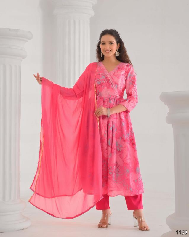 tanisha vol 19 fullstitch viscose chanderi embroidered 3pcs dress