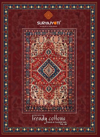 trendy cotton vol 66 by suryajyoti cotton regular wear dress material 