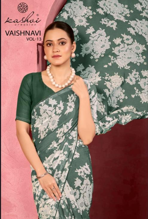 vaishnavi vol 13 by kashvi creation georgette daily wear fancy saree 