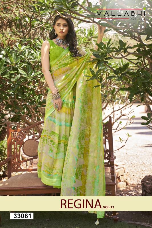 vallabhi prints regina vol 13 georgette 33081-33086 series fancy sarees 