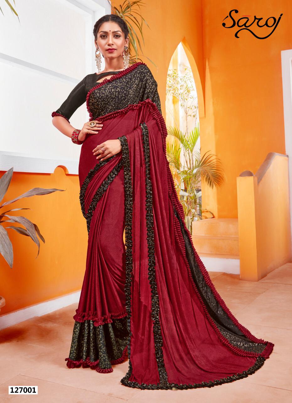 Ruffle Saree : Shop Designer Ruffle Sarees for Women Online