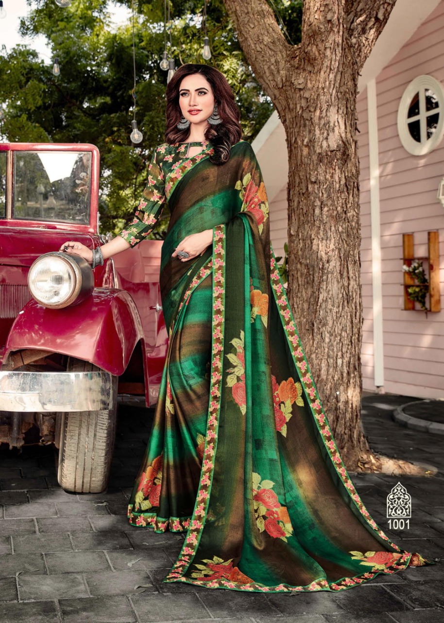 Buy Synthetic Saree With blouse piece at Amazon.in