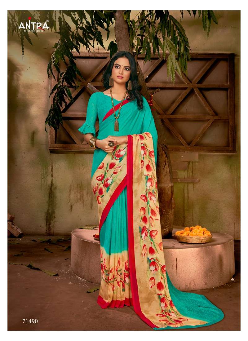 Buy Shrithi Fashion Fab Women Designer Printed Organza Daily Wear Saree  Green with Unstitched Blouse online