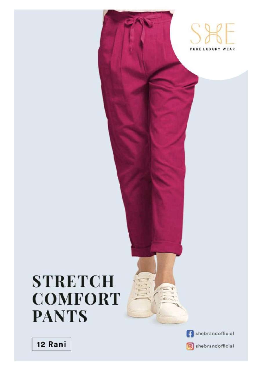 Stretch Comfort Pants By She Bottom Wear Pant For Women Girls