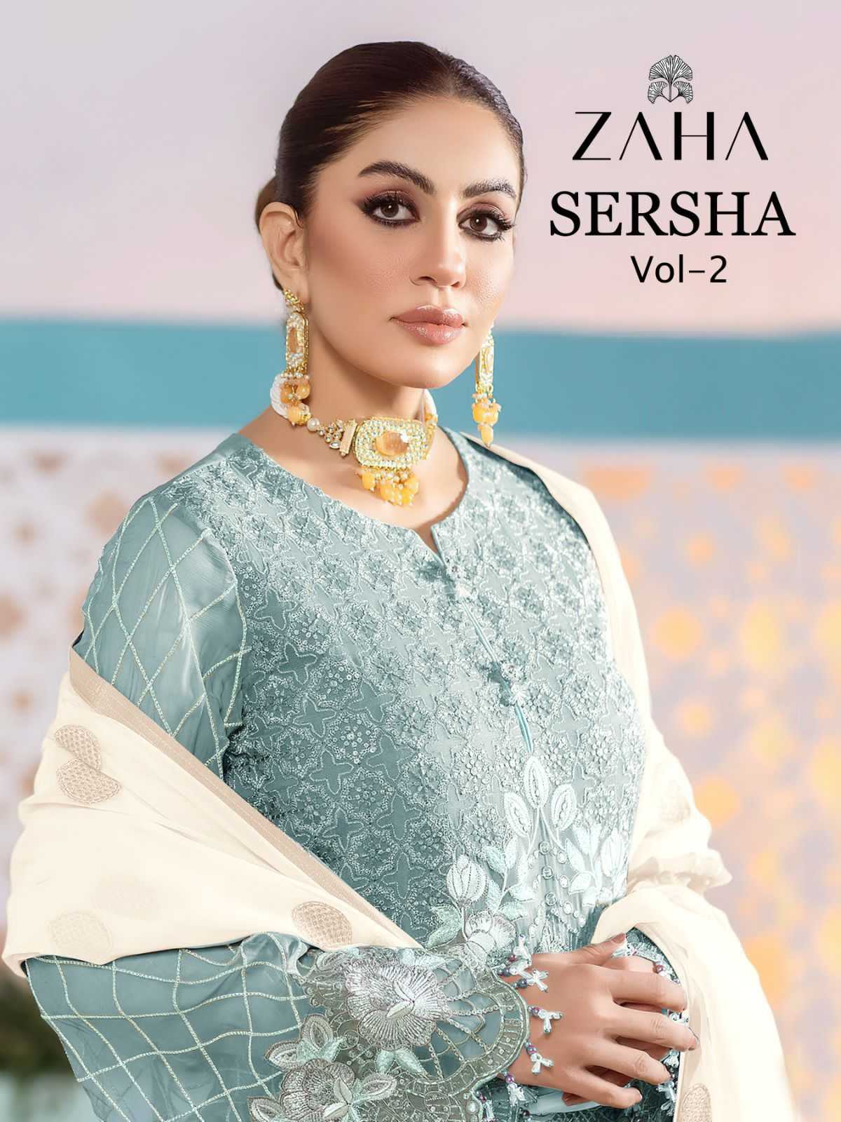 sersha vol 2 by zaha designer pakistani salwar kameez material