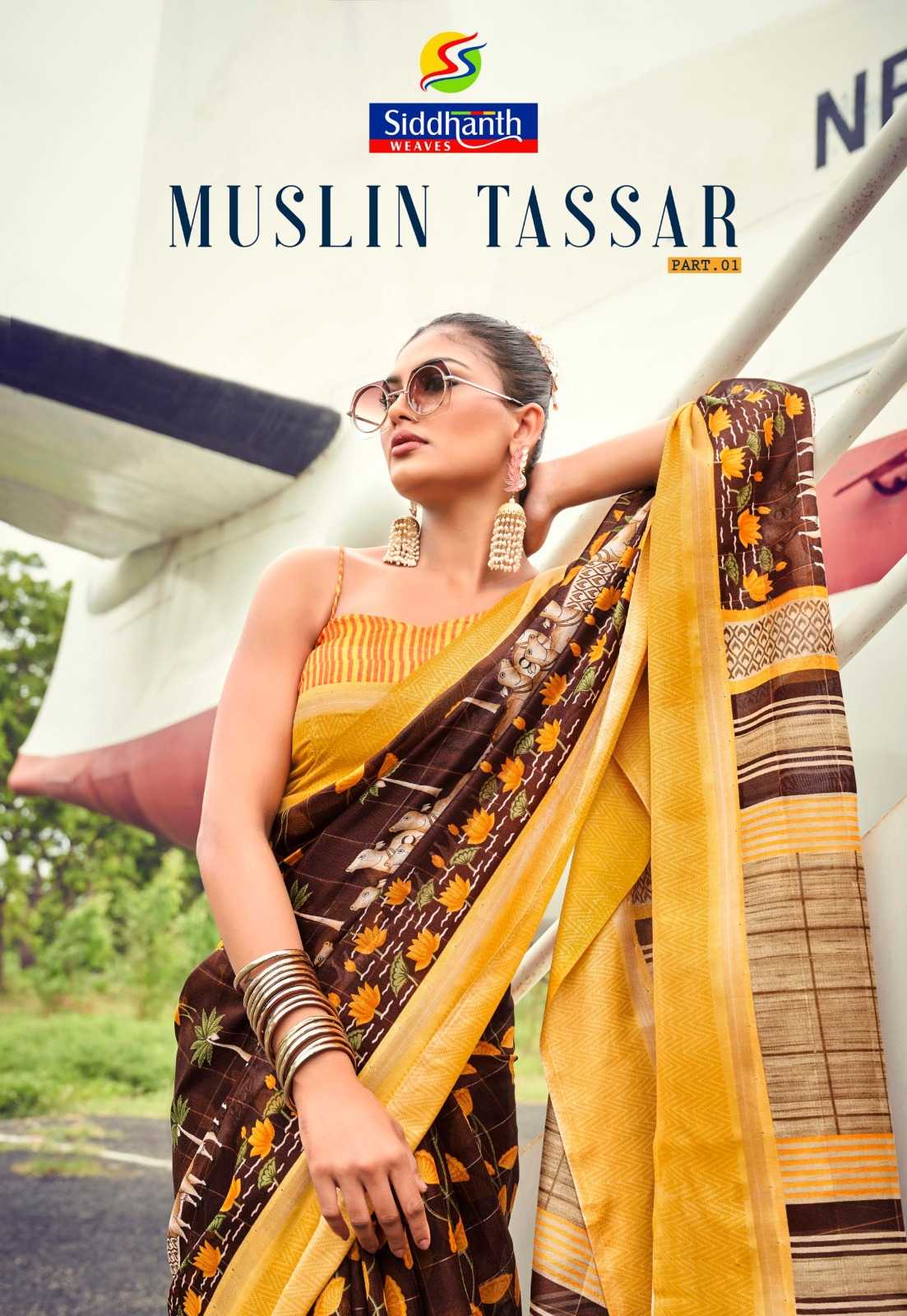 siddhanth weaves muslin tassar beautiful elegant saree supplier