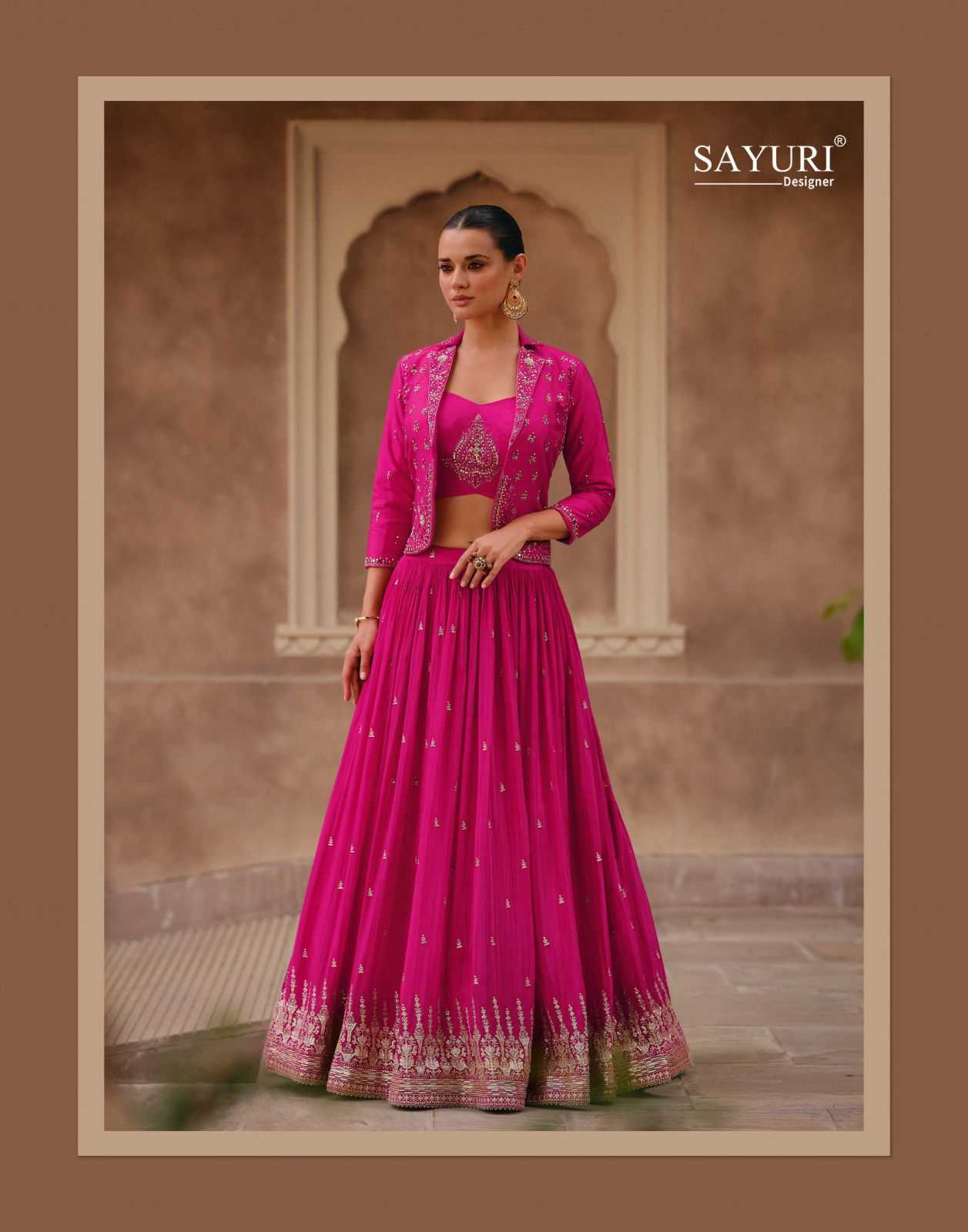 sayuri designer simran nx wedding wear readymade skirt kurti with jacket