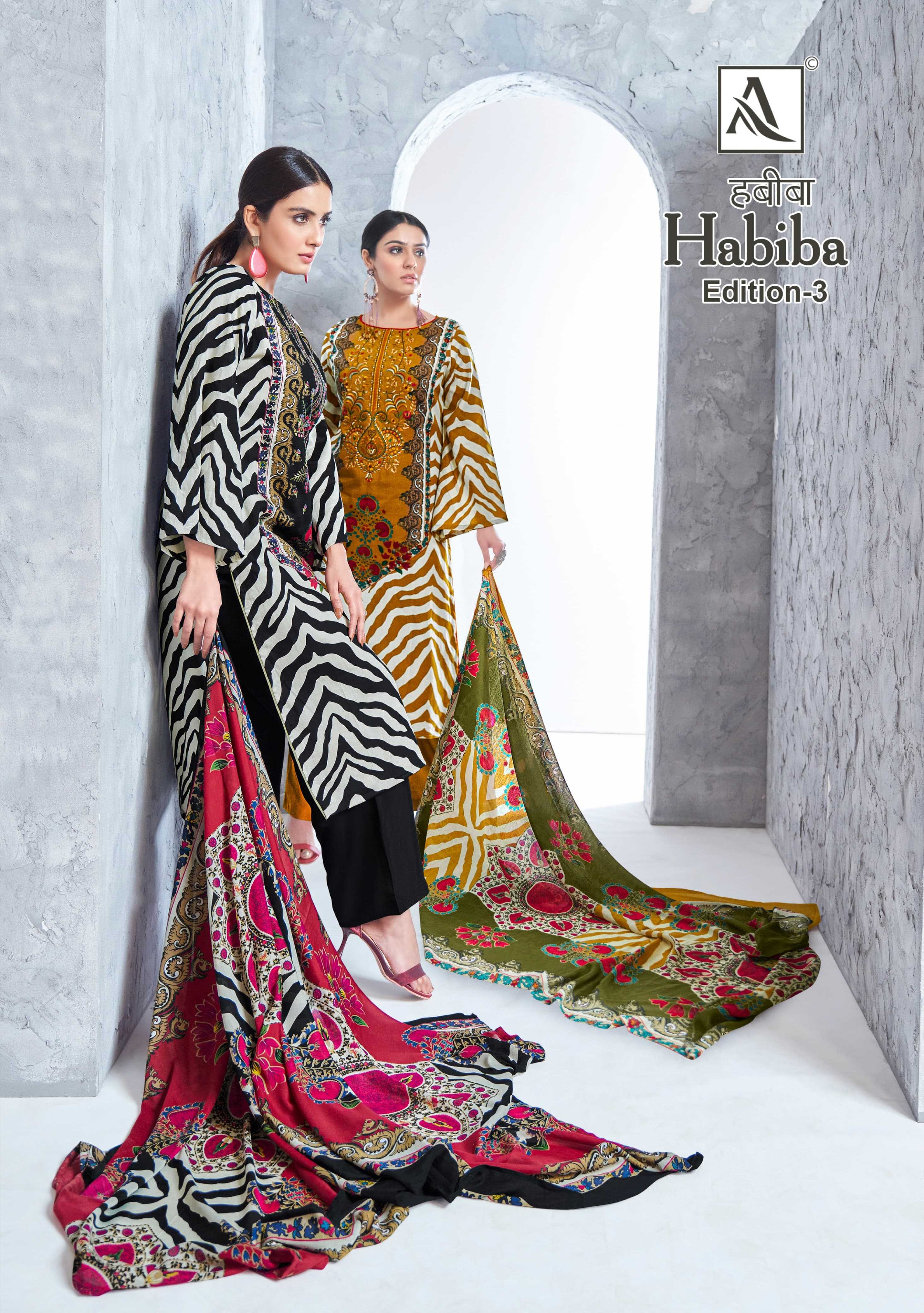 alok suit habiba vol 3 fancy digital print pakistani dress material
