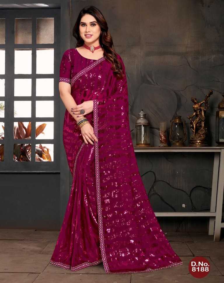 pr 8188 bollywood style sequence sarees collection