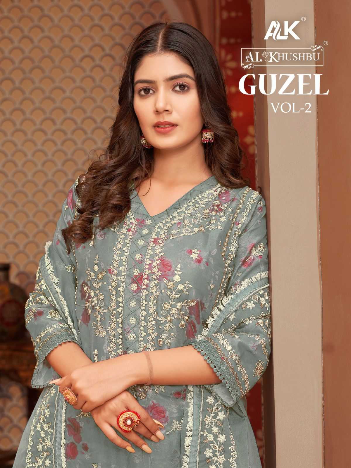 al khushbu guzal vol 2 5037e-5037h organza readymade pakistani salwar suit 