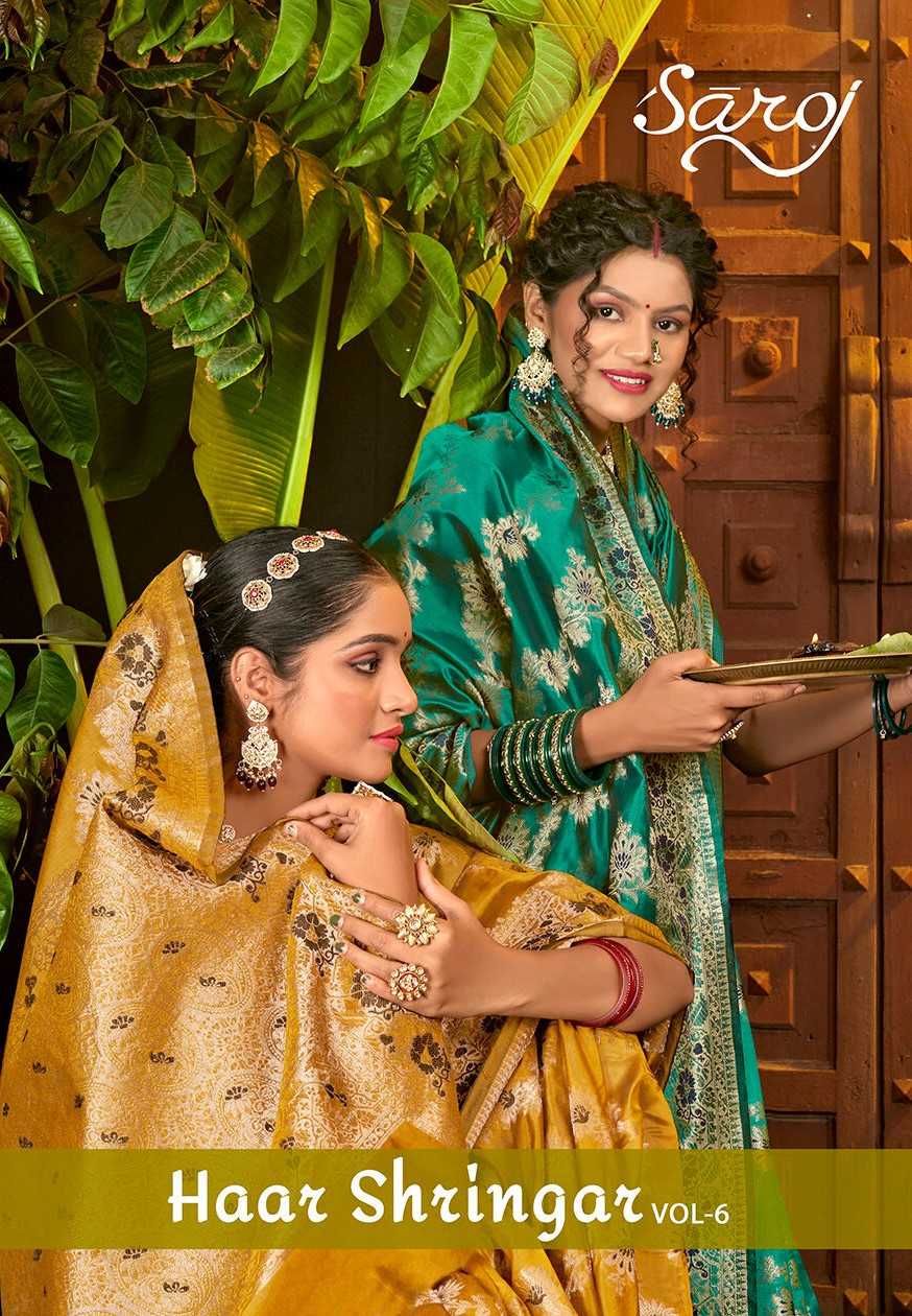 haar shringar vol 6 by saroj beautiful wear organza silk saree collection 