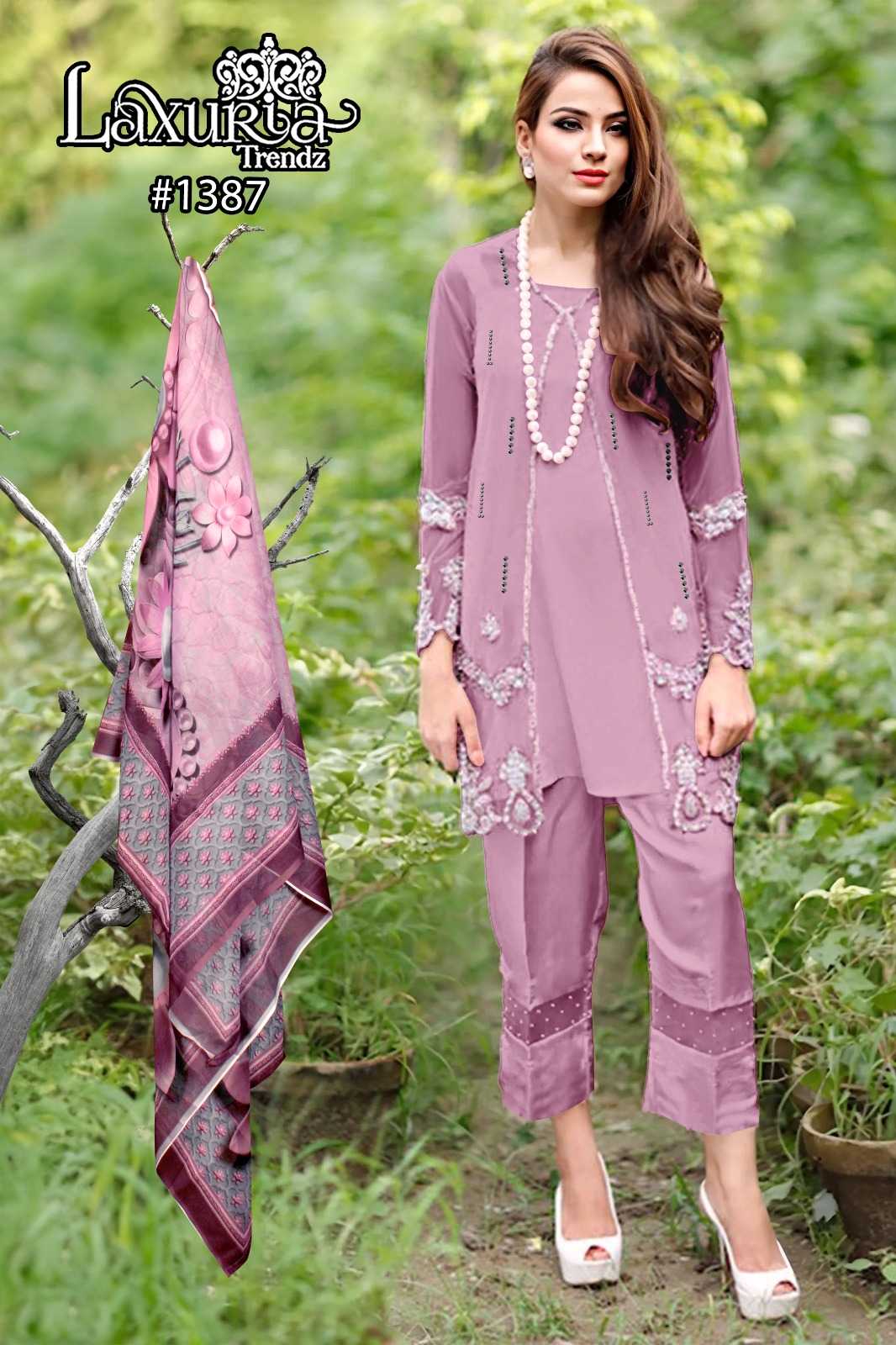 laxuria 1387 stylish wear readymade pakistani salwar suit 