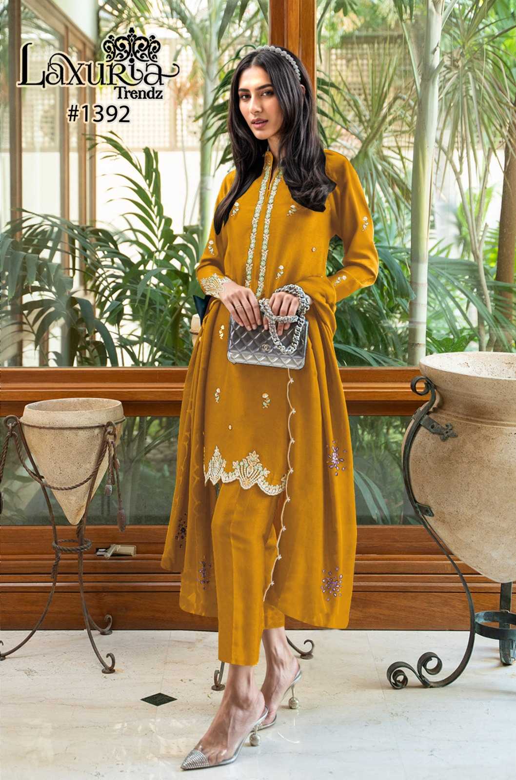 laxuria 1392 festive wear readymade georgette salwar suit 
