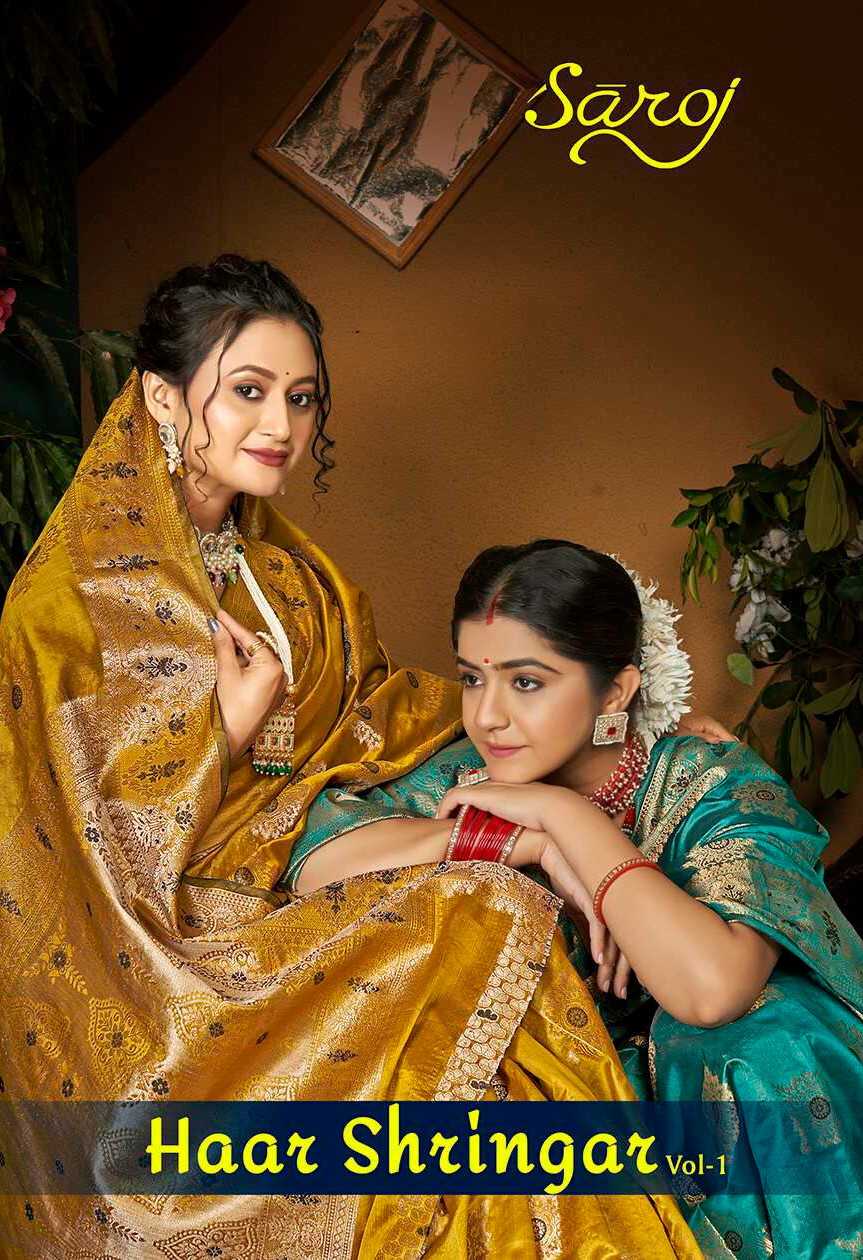 saroj haar shringar vol 1 festive wear organza silk sarees 