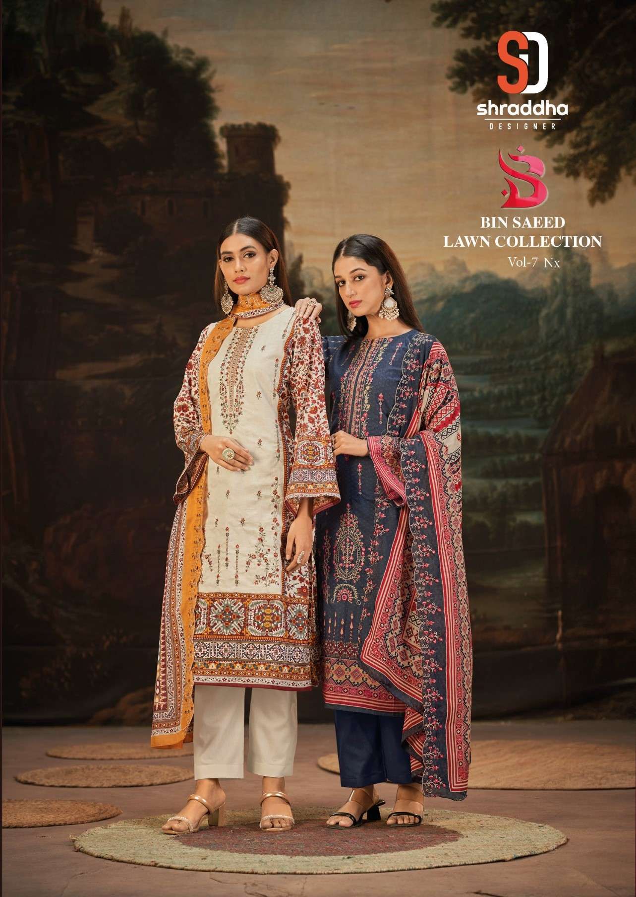 shraddha designer bin saeed vol 7 nx fancy wear unstitch salwar suit collection 