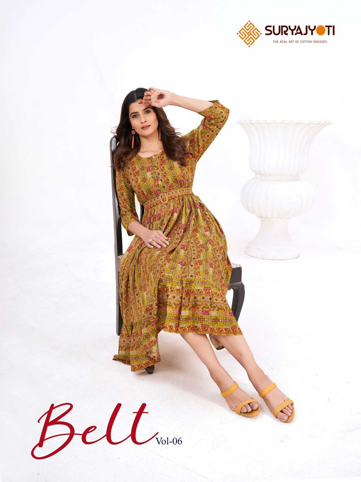 suryajyoti belt vol 6 fancy wear readymade kurti collection 