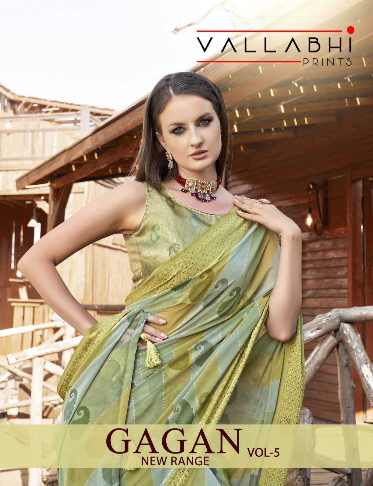 vallabhi prints gagan vol 5 georgette amazing wear saree supplier 