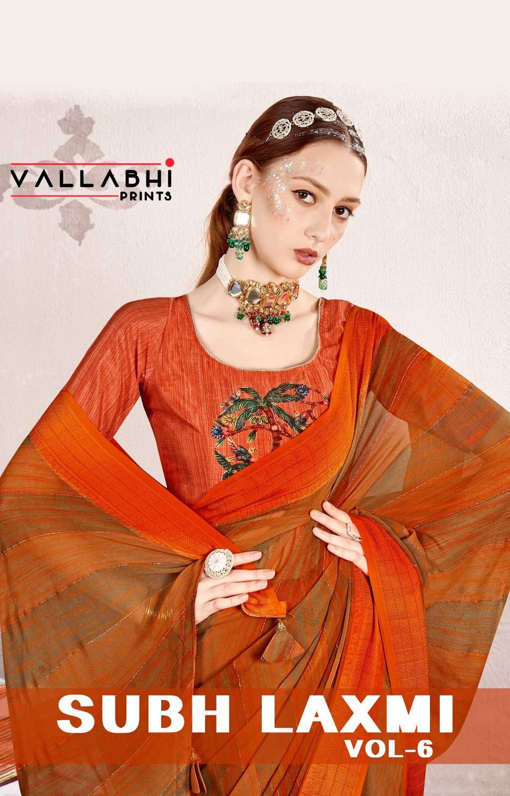 vallabhi prints subhlaxmi vol 6 georgette fancy wear saree collection 