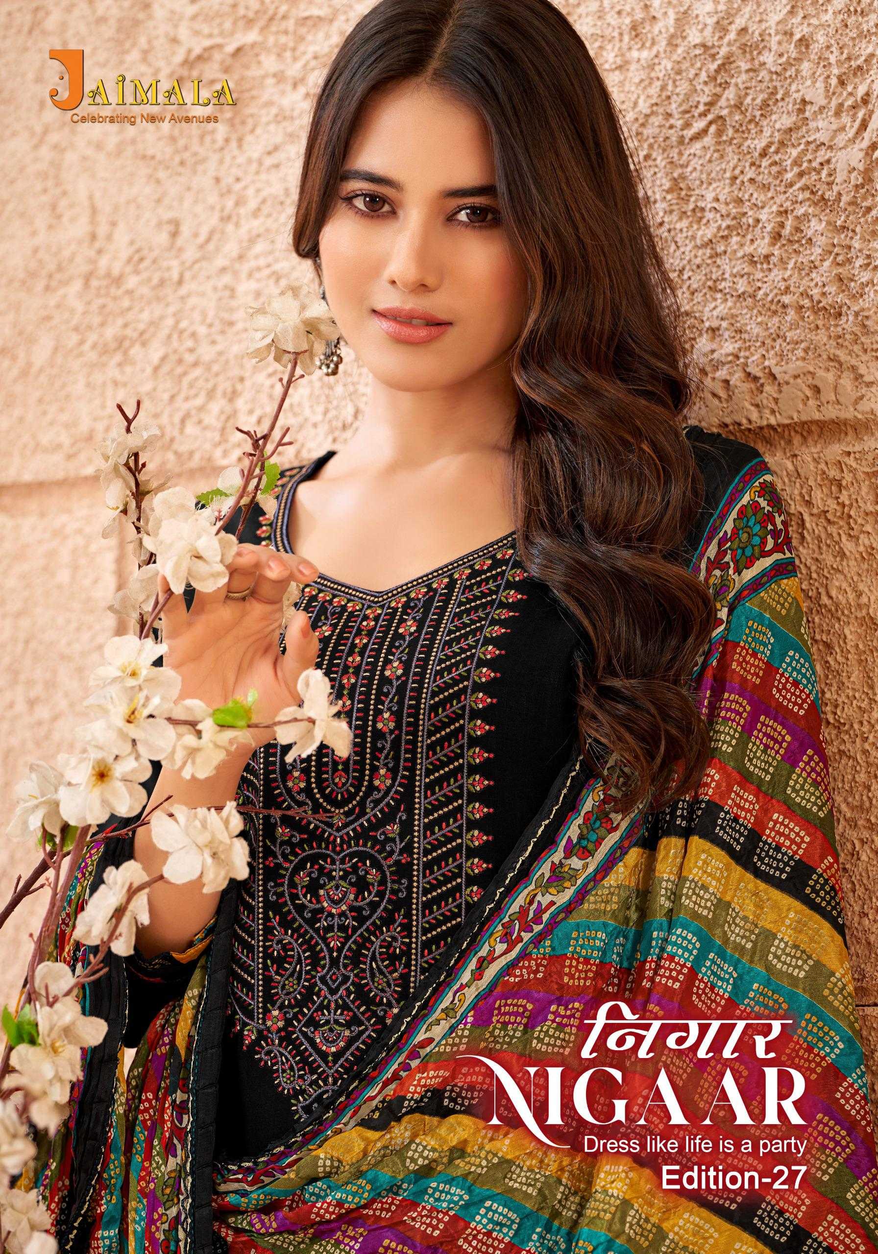 jaimala presents nigaar 27 amazing look rayon salwar suit dress material