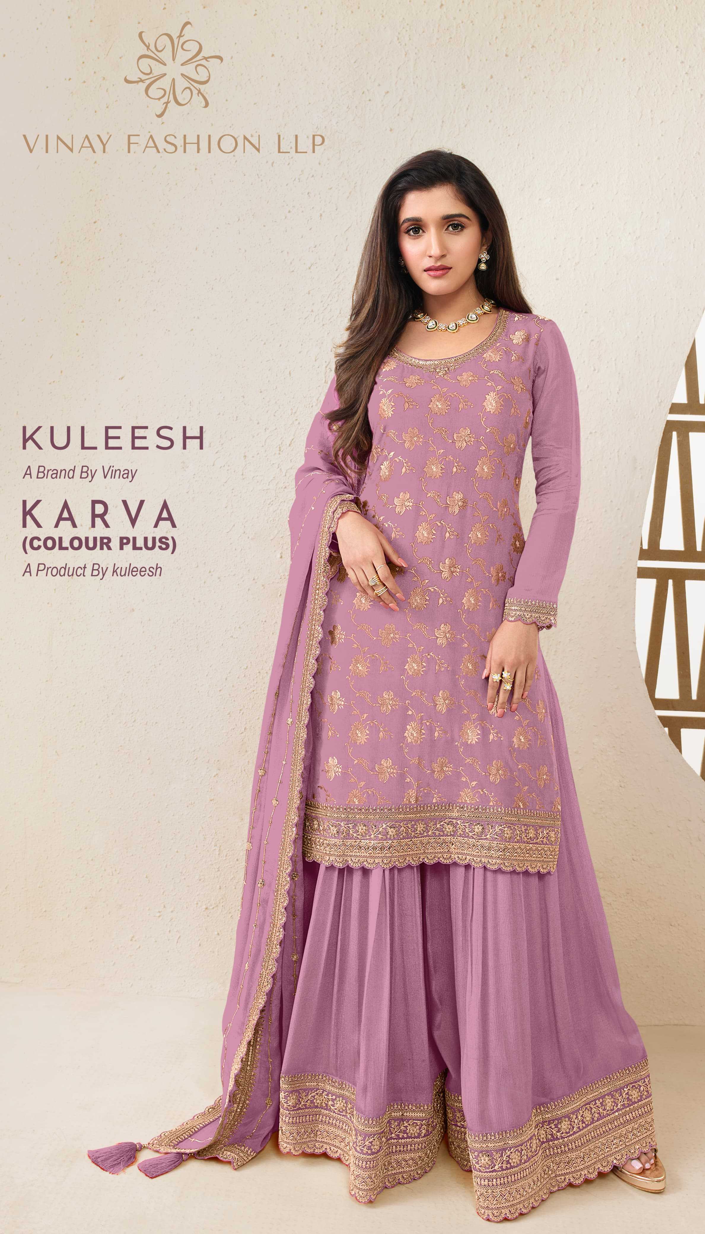 kuleesh karva colour plus by vinay stylish embroidered salwar suit material