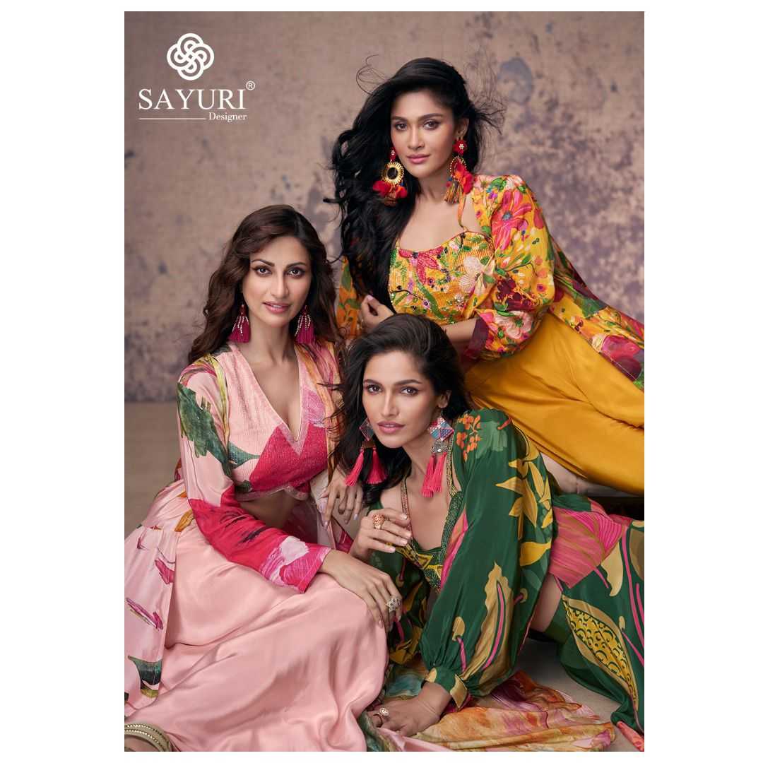 sayuri designer masakali party wear readymade western style crep silk dress