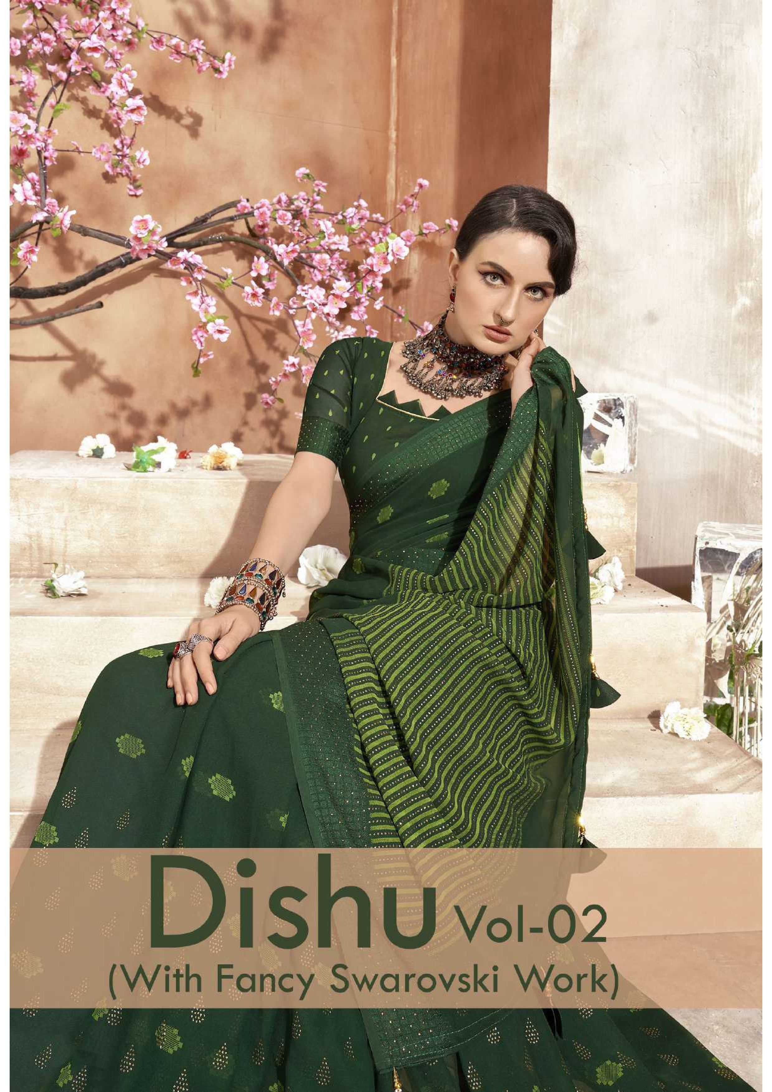 vallabhi prints presents dishu 2 hit design georgette saree wholesaler