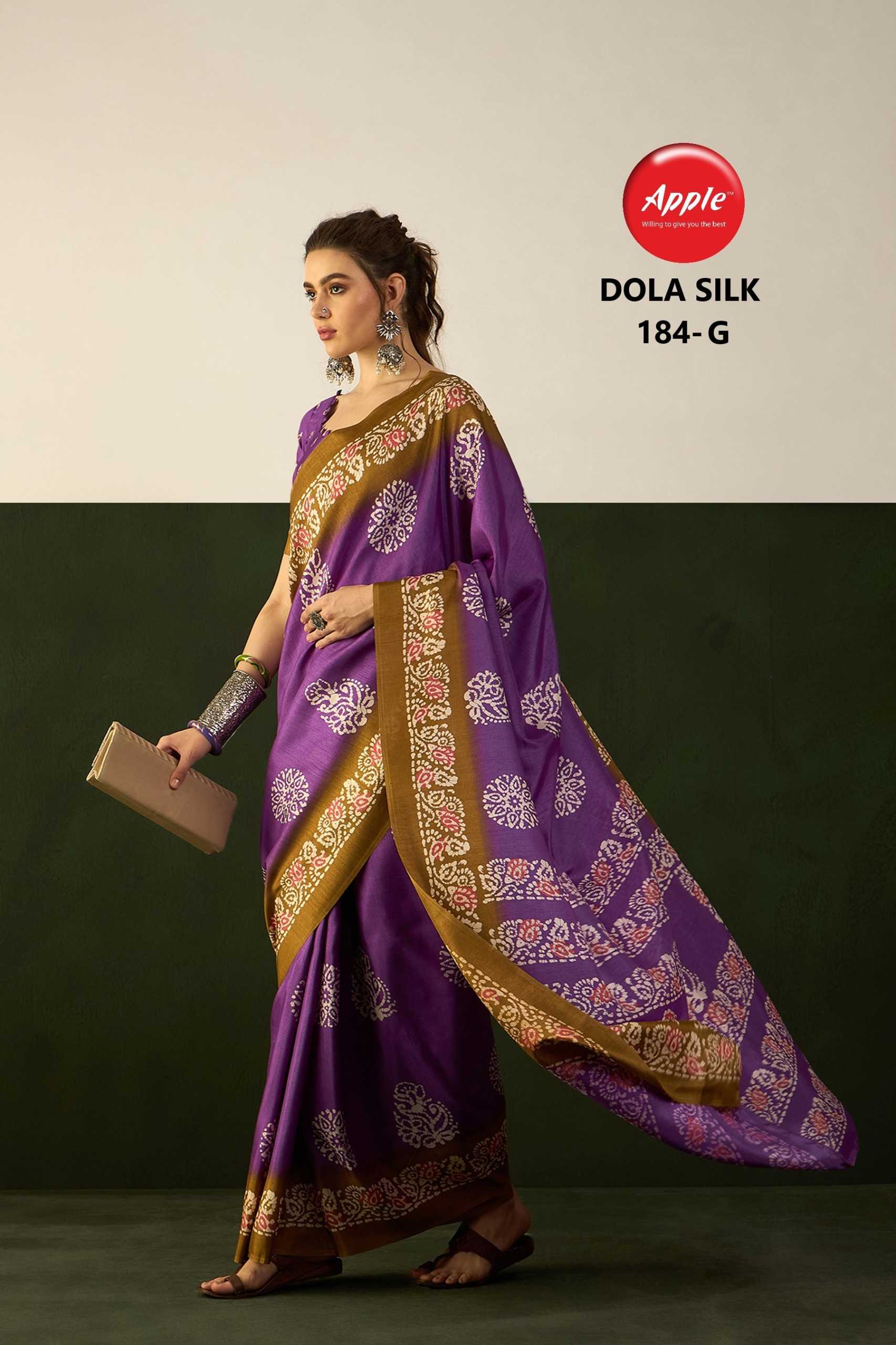 dola silk184 by apple fancy daily wear stylish sarees wholesaler