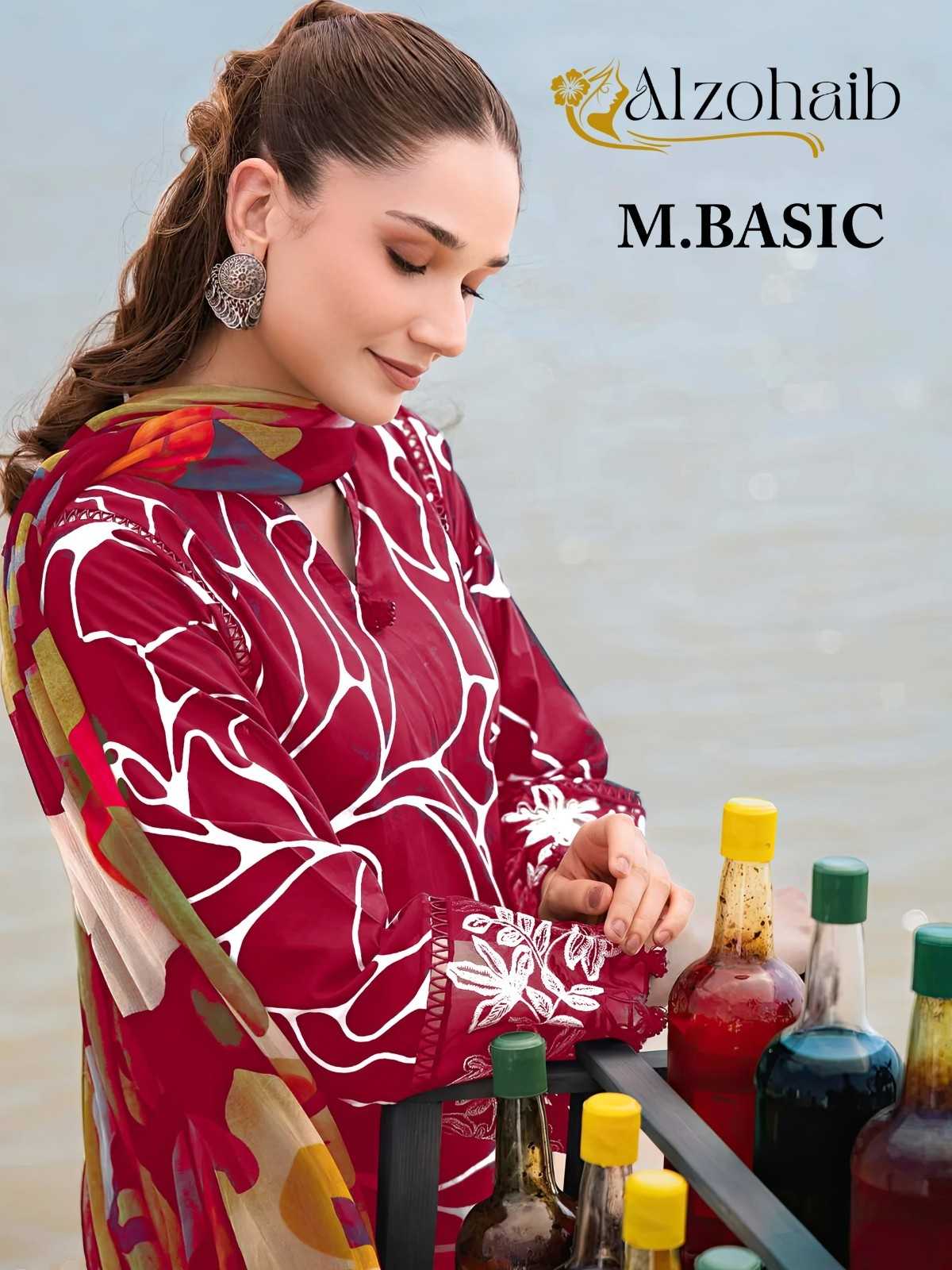 m basic 1022 by alzohaib embroidery work cotton suits online