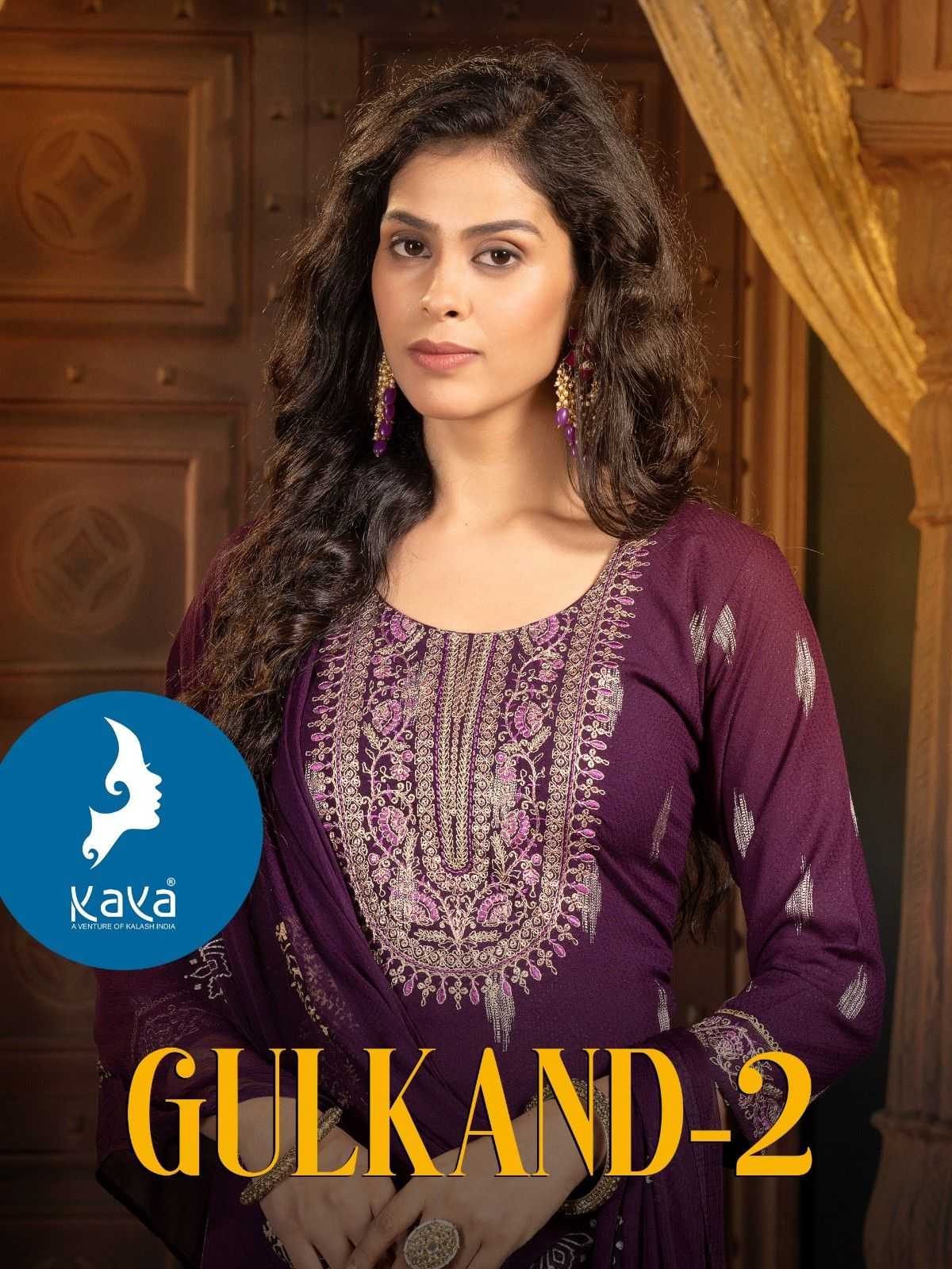 gulkand vol 2 by kaya rayon readymade churidar plus size 3pcs dress