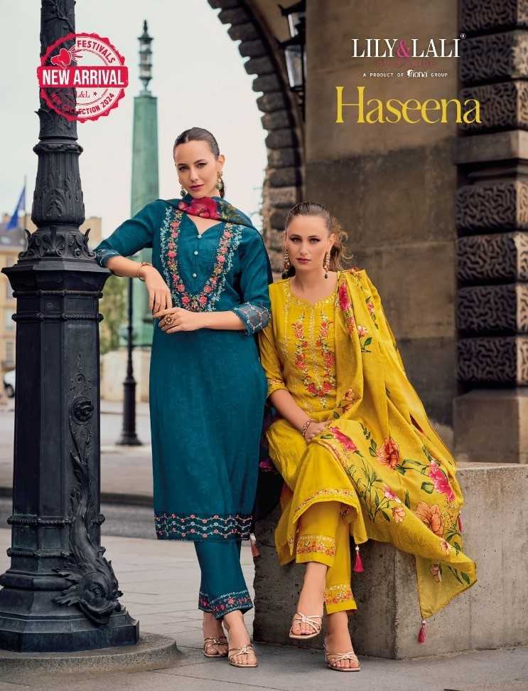 lily & lali haseena viscose silk handwork readymade designer suit 