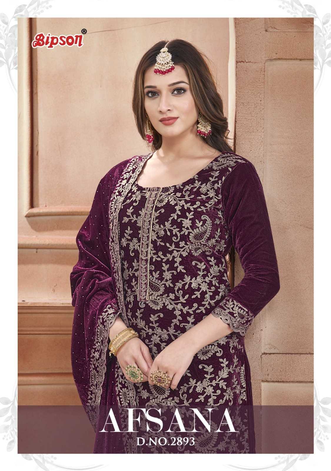 afsana 2893 bipson prints viscose velvet stylish winter dress material 