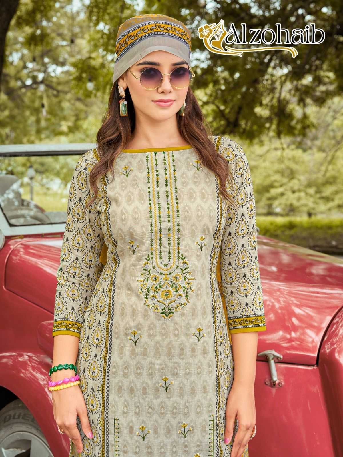 alzohaib 1080-1083 cotton print hit design modern pakistani suit 