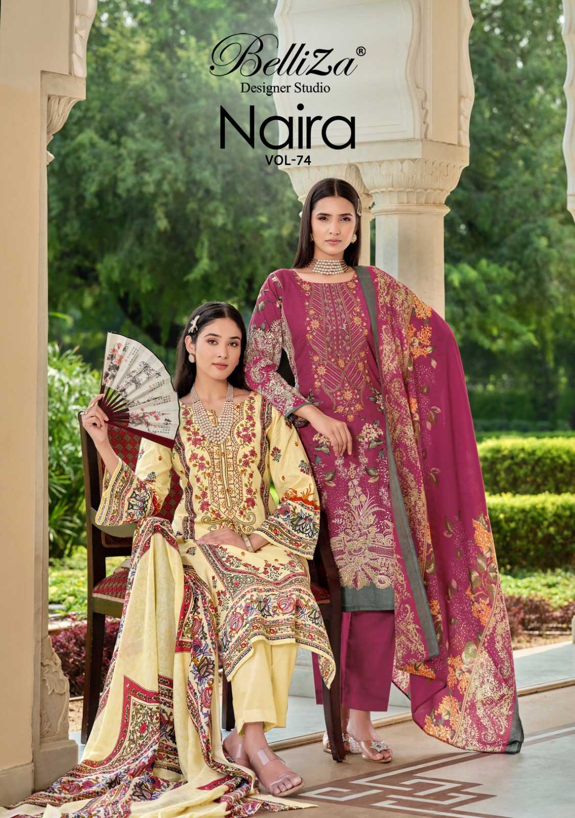 belliza designer naira vol 74 cotton daily wear pakistani suits 