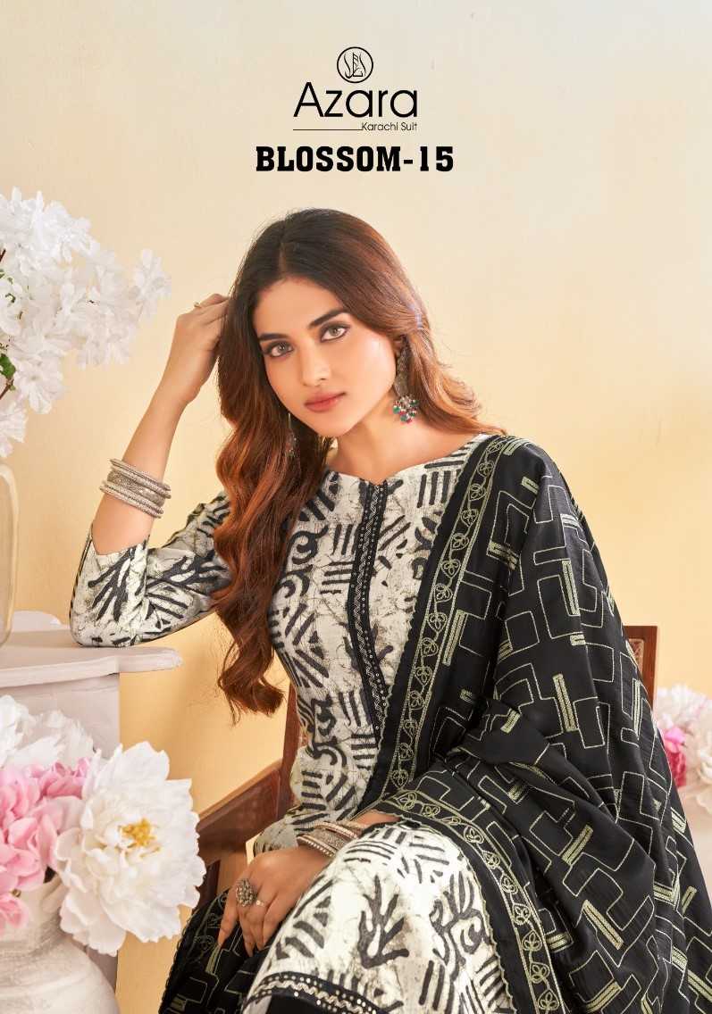 blossom vol 15 by azara radhika fashion casual blossom cotton unstitch suit 