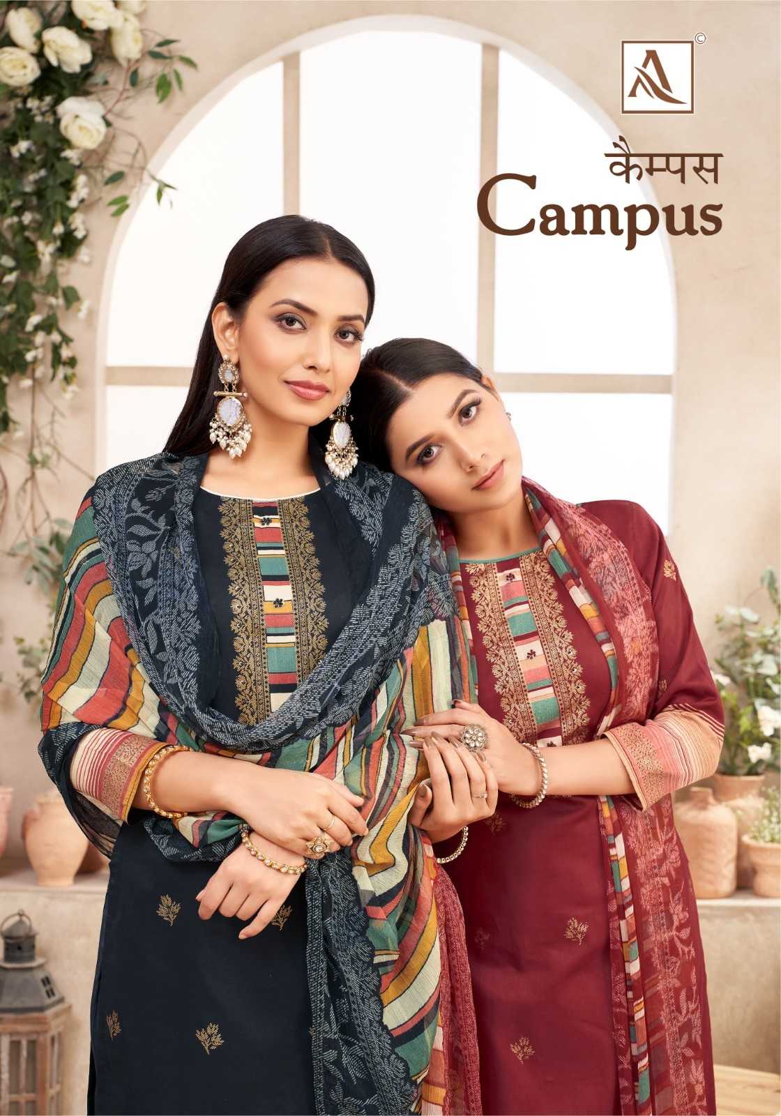 campus by alok zam discharge print solid design dress material 