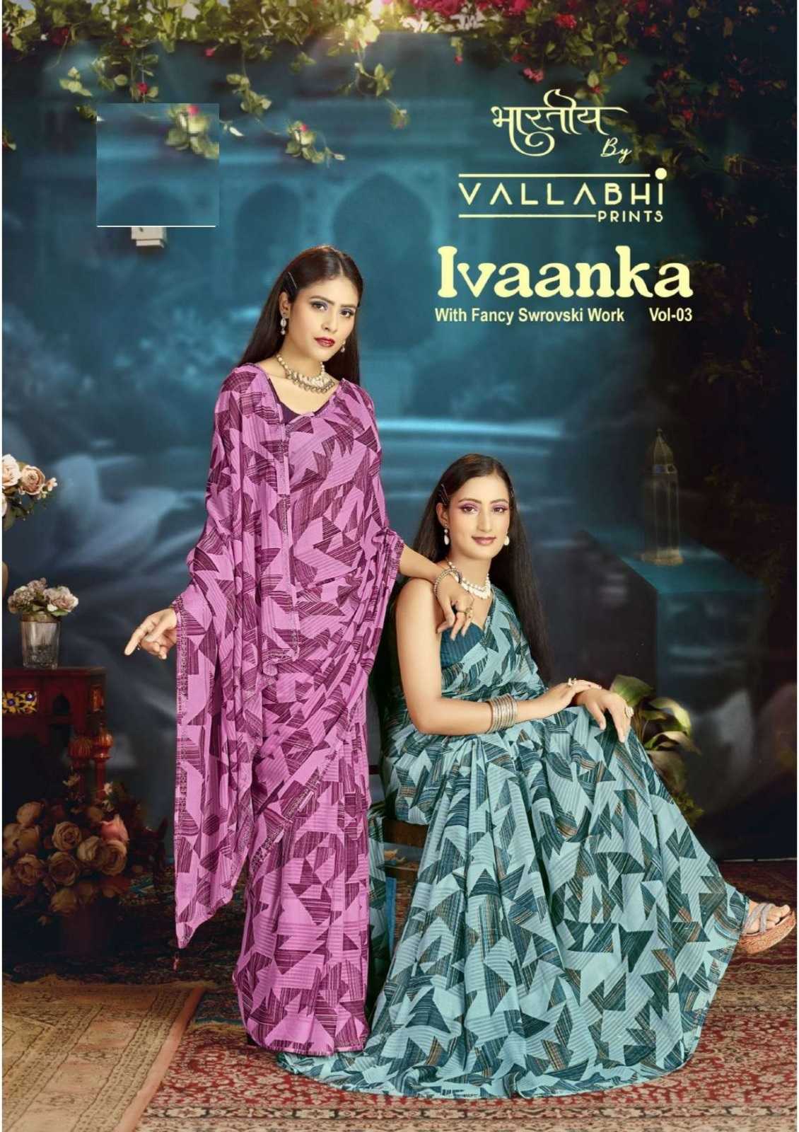 ivaanka vol 3 by vallabhi prints georgette new trendy saree wholesaler 