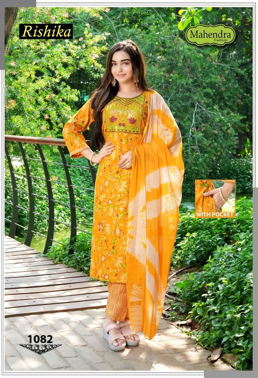 mahendra fashion rishika vol 8 capsule print daily wear readymade 3pcs dress