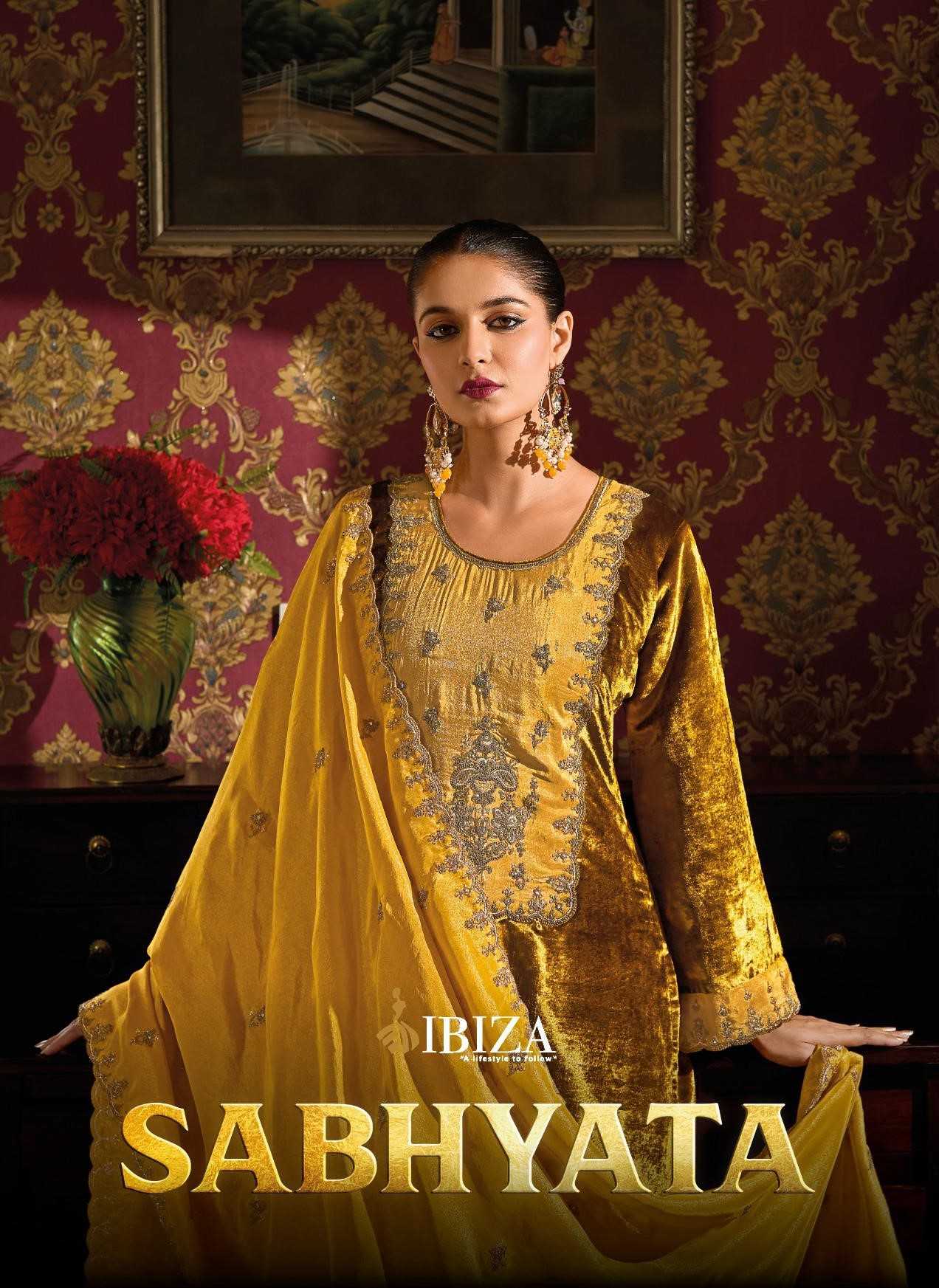 sabhyata by ibiza viscose velvet unique colours dress material exports  