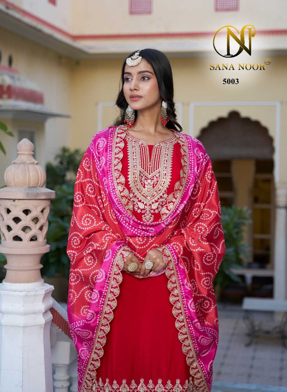 sana noor 5003 chinon readymade classic look plazzo style suit 