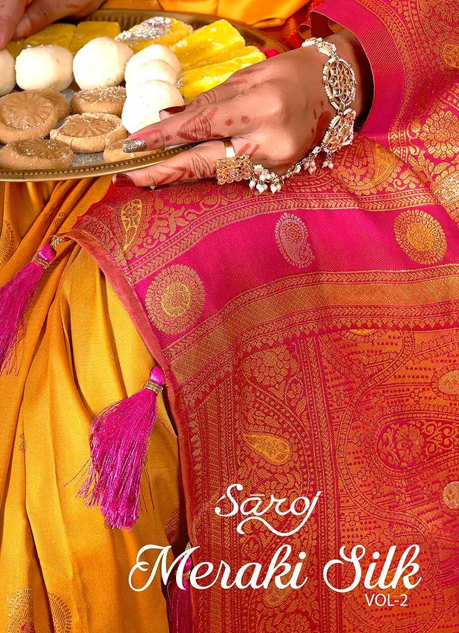 Saroj Meraki silk vol.2 50*600 silk copper saree