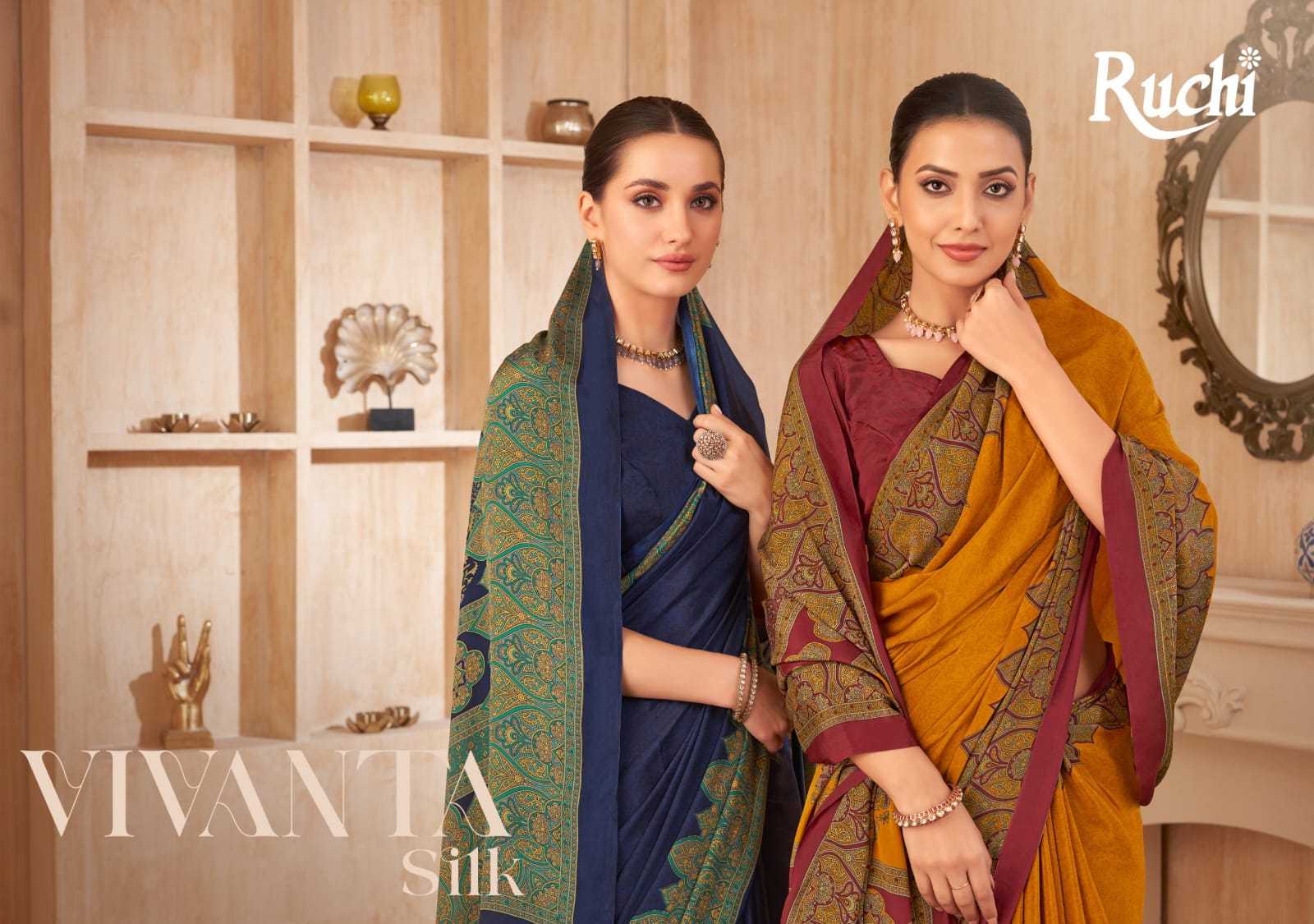 vivanta silk by ruchi 37601-37603 silk crepe casual best saree online 