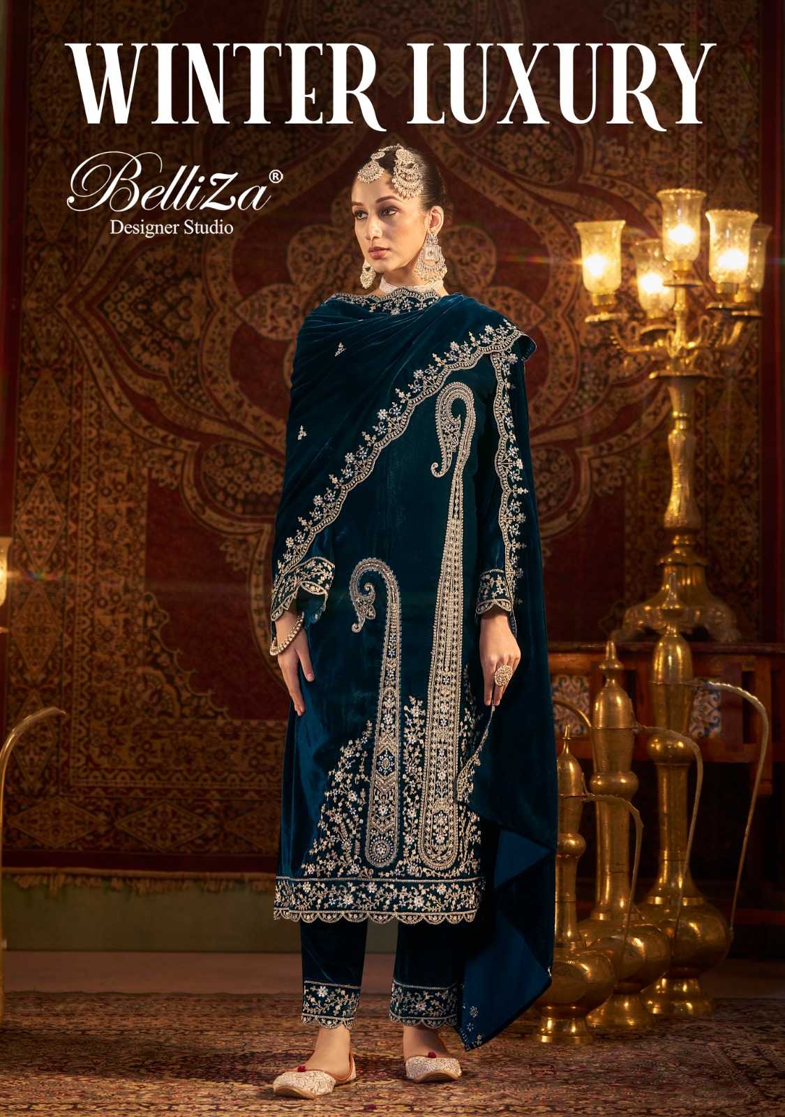 winter luxury by belliza designer velvet designer winter pakistani suit  