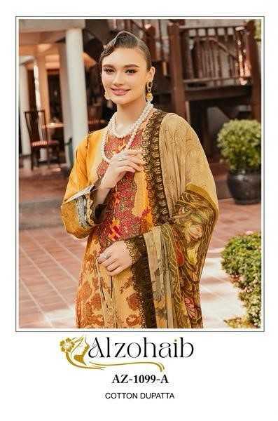 alzohaib 1099 embroidery cotton print pakistani salwar suits